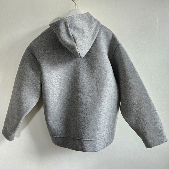 New Zara Soft Neoprene Effect Zip Front Hoodie Bomber Jacket NWT Small - Picture 15 of 16